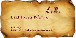 Lichtblau Márk névjegykártya
